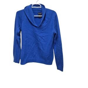 Rafaella Angora Lambswool Cowl Neck Sweater Blue Medium